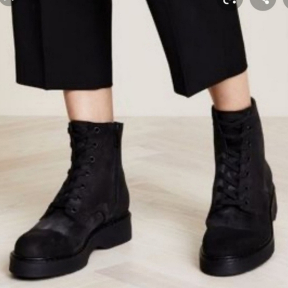 Vince Monastir Combat Boots Water Resistance Black Water Repellent 9M